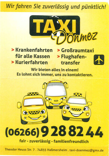 Taxiunternehmen Dönmez in Baden-Württemberg